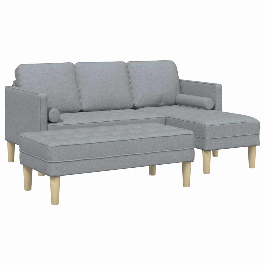 Sofa Sæt 2 pcs Lysegrå 173 x 131 x 67 cm Stof
