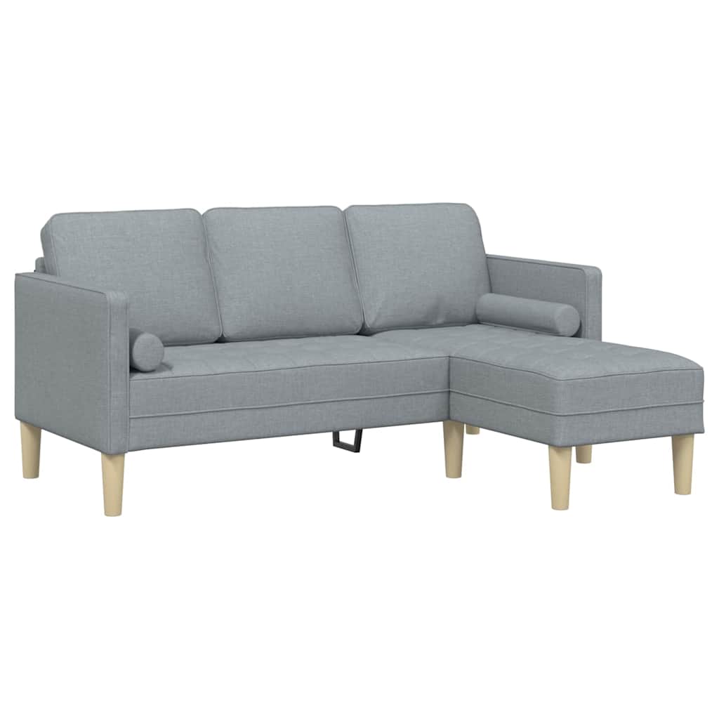 Sofa Sæt 2 pcs Lysegrå 173 x 131 x 67 cm Stof