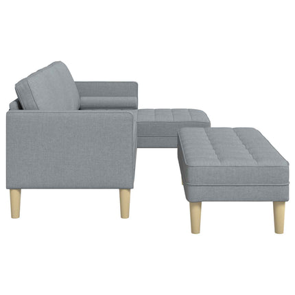 Sofa Sæt 2 stk. Lysegrå Polyester