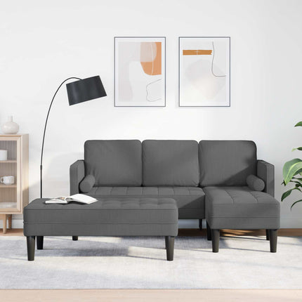 Sofa Sæt med pude 2 pcs Mørkegrå Polyester