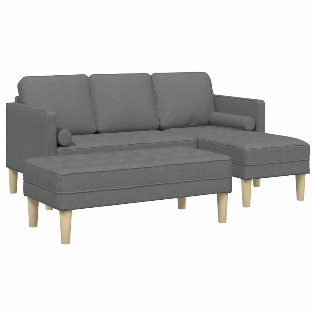 Sofa Sæt 2 pcs Mørkegrå 173 x 131 x 67 cm Stof