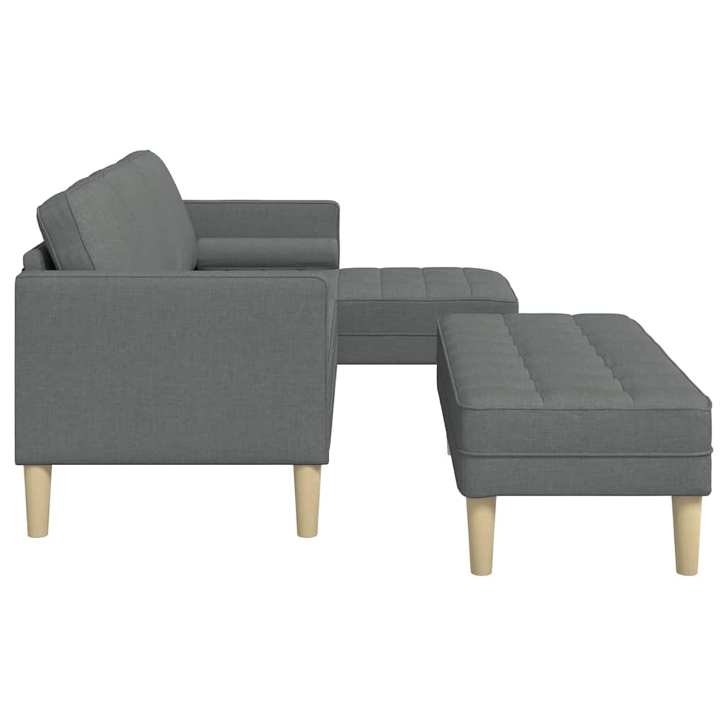 Sofa Sæt 2 pcs Mørkegrå 173 x 131 x 67 cm Stof