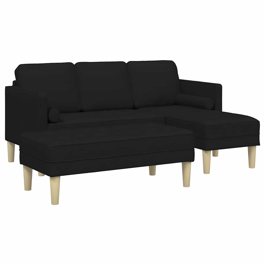 Sofa Sæt 2 pcs Sort 173 x 131 x 67 cm Stof