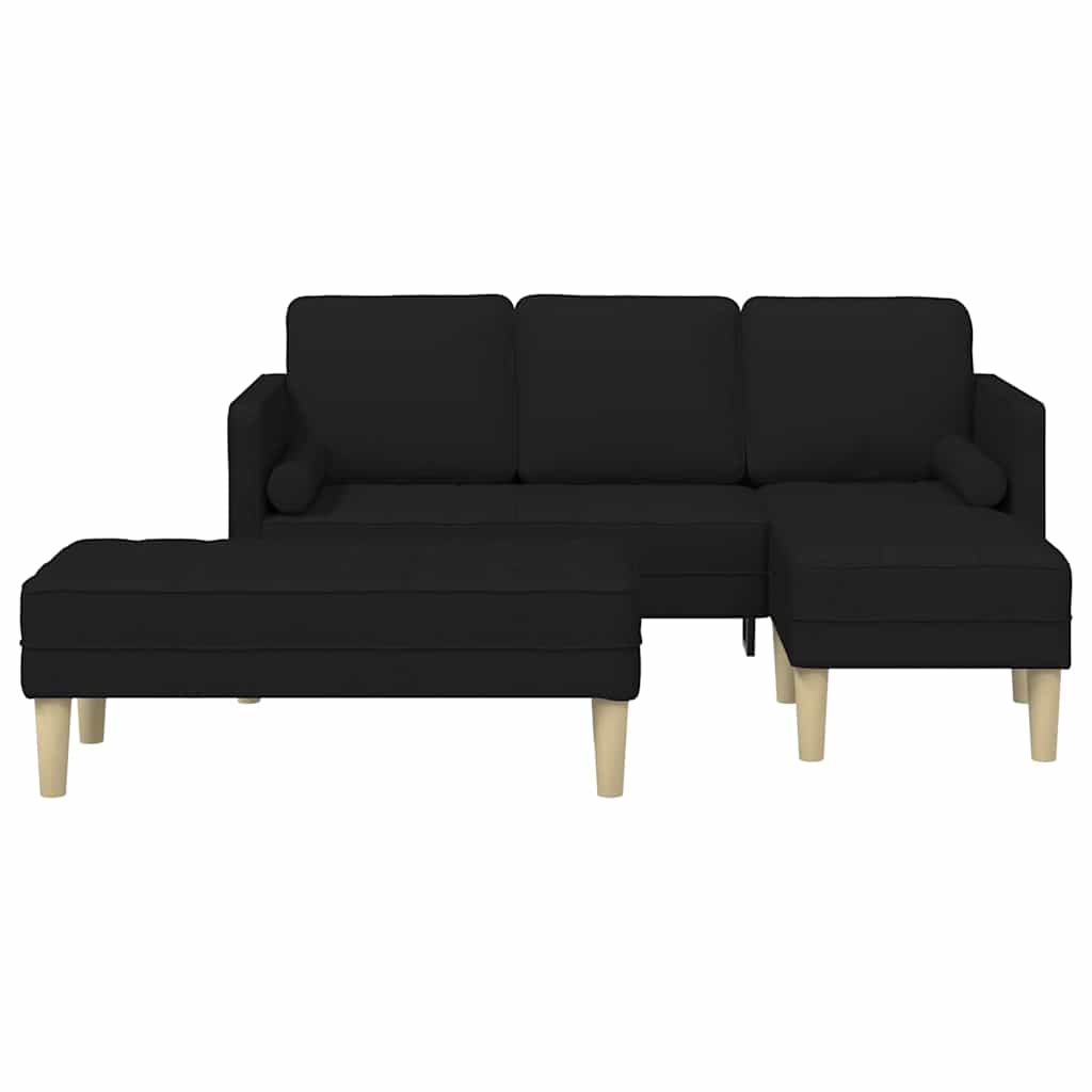 Sofa Sæt 2 pcs Sort 173 x 131 x 67 cm Stof