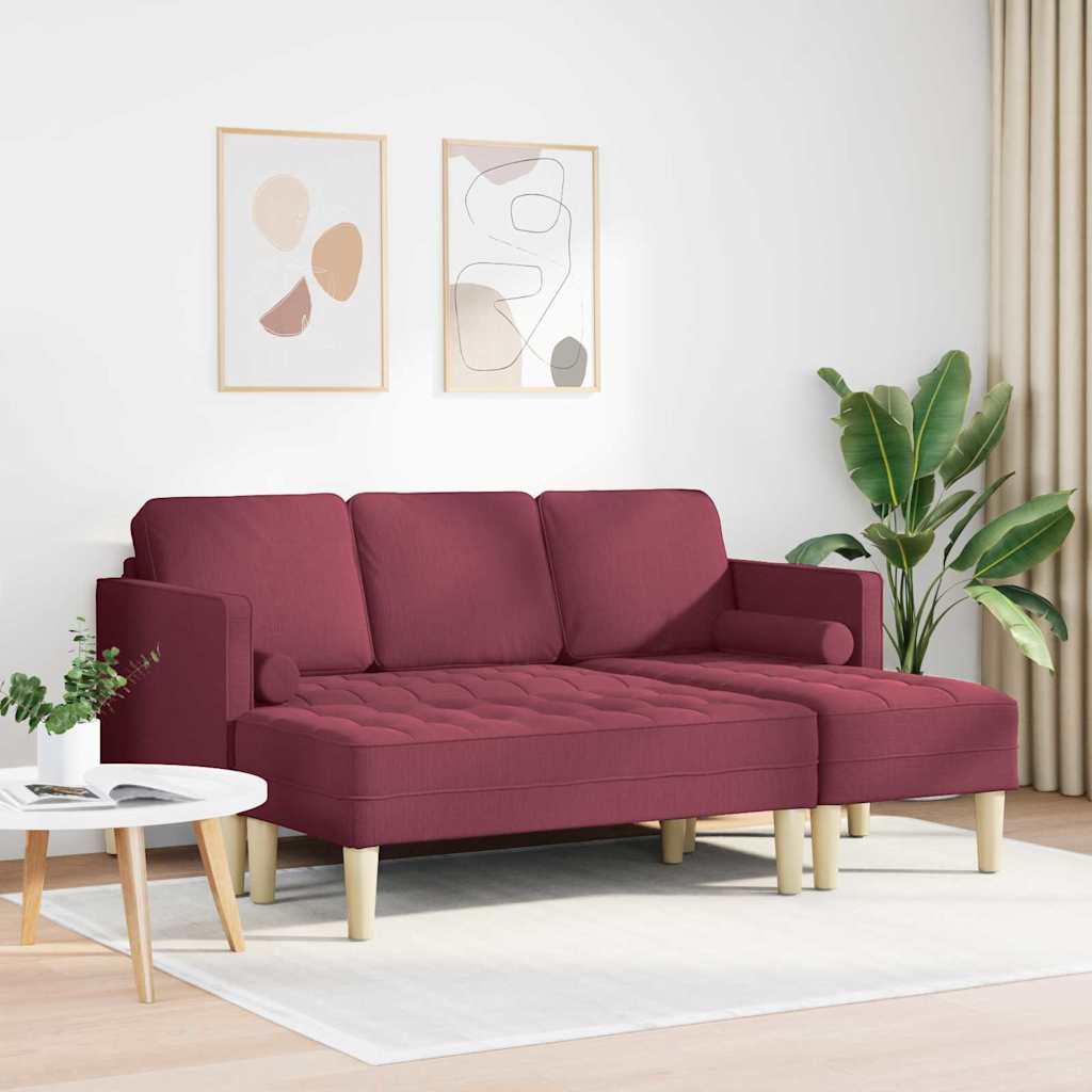 Sofa Sæt 2 pcs Vinrød 173 x 131 x 67 cm Stof