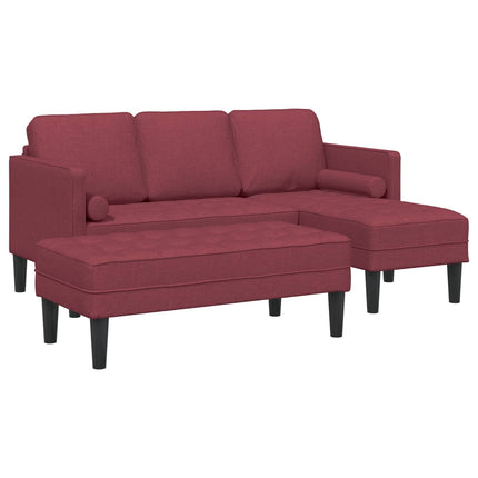 Sofa Sæt 2 stk. Vinrød Polyester