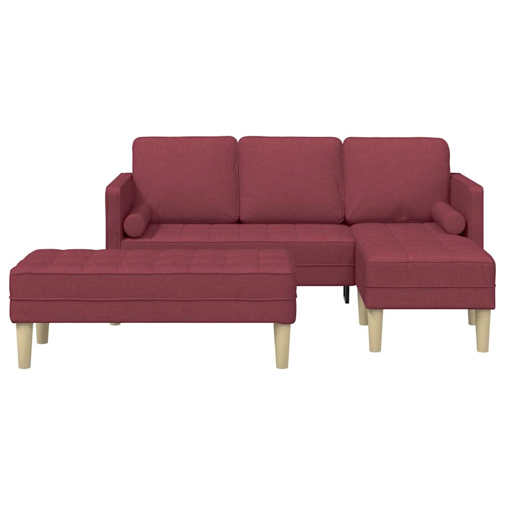 Sofa Sæt 2 pcs Vinrød 173 x 131 x 67 cm Stof