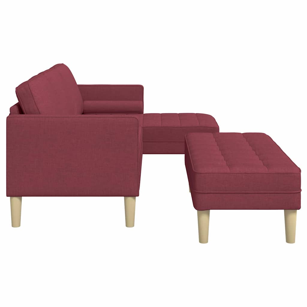 Sofa Sæt 2 pcs Vinrød 173 x 131 x 67 cm Stof