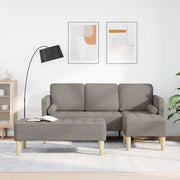 Sofa Sæt 2 pcs Gråbrun 173 x 131 x 67 cm Stof