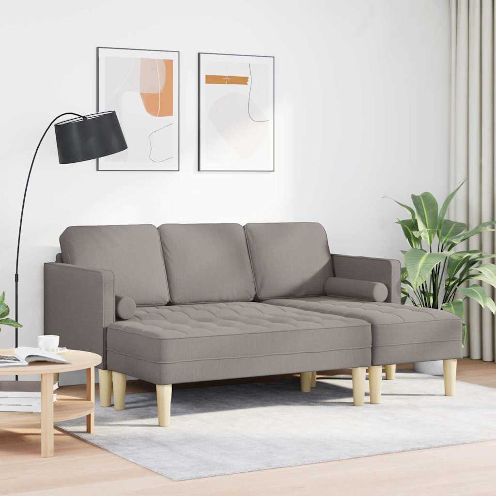 Sofa Sæt 2 pcs Gråbrun 173 x 131 x 67 cm Stof