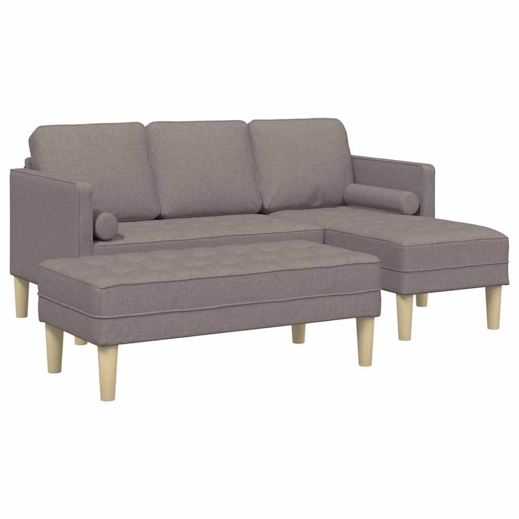 Sofa Sæt 2 pcs Gråbrun 173 x 131 x 67 cm Stof