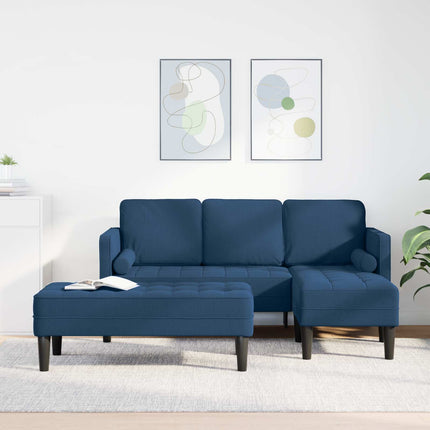 Sofa Sæt med pude 2 pcs Blå Polyester