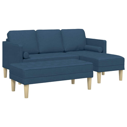 Sofa Sæt 2 stk. Blå Polyester