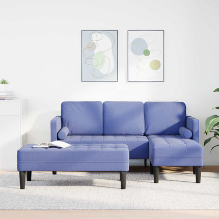 Sofa Sæt med pude 2 pcs Jeans blå Polyester