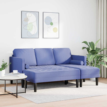 Sofa Sæt med pude 2 pcs Jeans blå Polyester