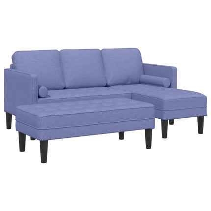 Sofa Sæt med pude 2 pcs Jeans blå Polyester