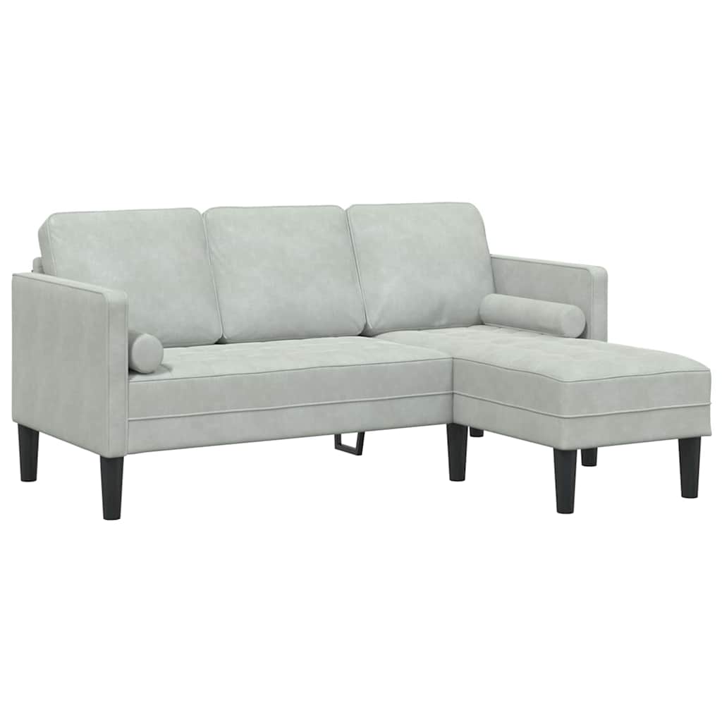 Sofa Sæt 2 pcs Lysegrå 173 x 131 x 67 cm Fløjl