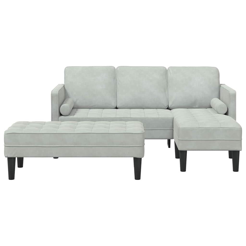 Sofa Sæt 2 pcs Lysegrå 173 x 131 x 67 cm Fløjl