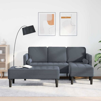 Sofa Sæt med pude 2 pcs Mørkegrå Polyester