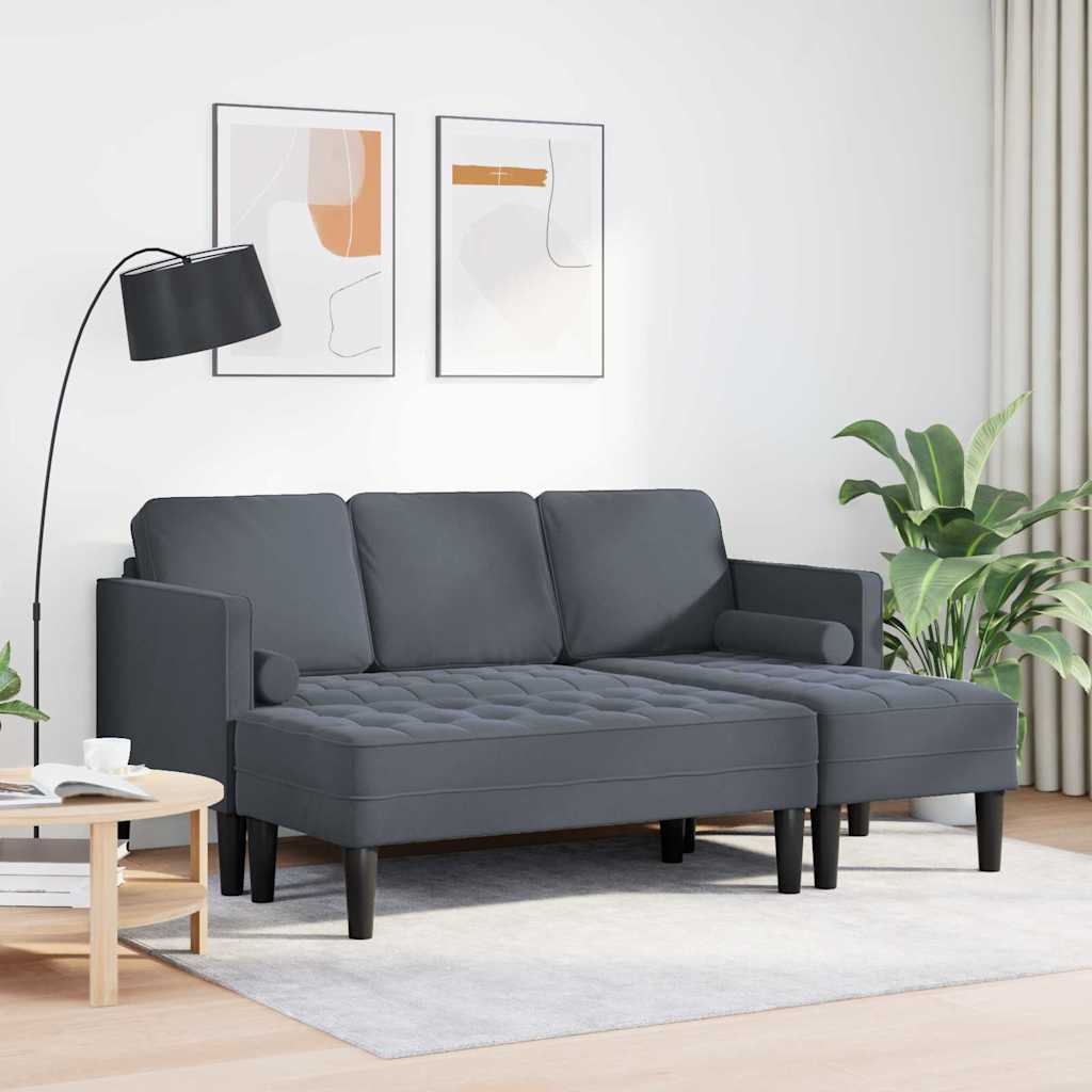 Sofa Sæt 2 pcs Mørkegrå 173 x 131 x 67 cm Fløjl