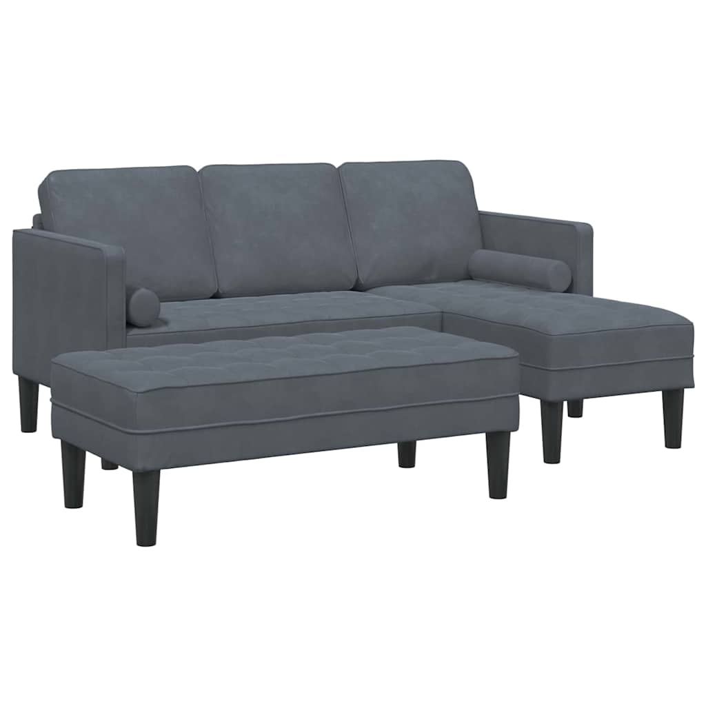 Sofa Sæt 2 pcs Mørkegrå 173 x 131 x 67 cm Fløjl