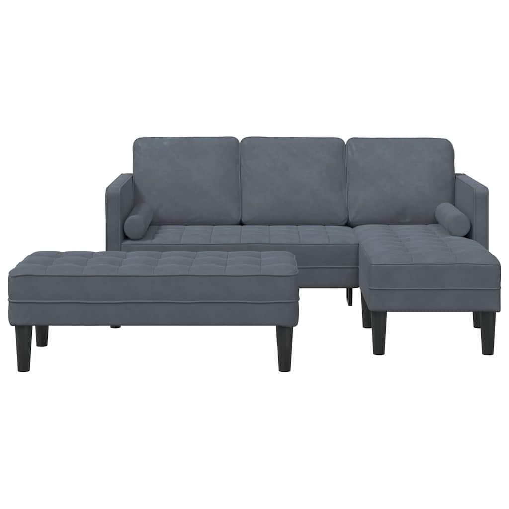 Sofa Sæt 2 pcs Mørkegrå 173 x 131 x 67 cm Fløjl