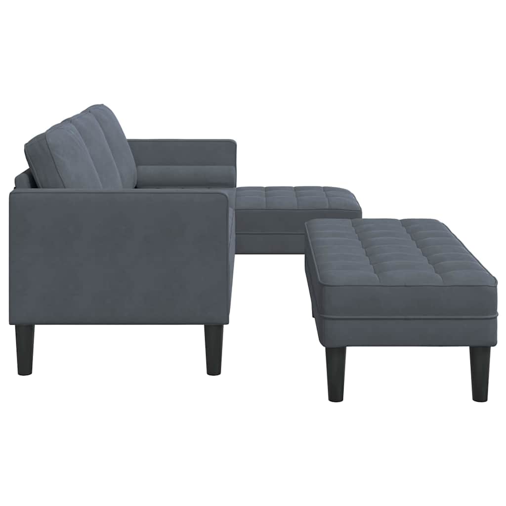 Sofa Sæt 2 pcs Mørkegrå 173 x 131 x 67 cm Fløjl