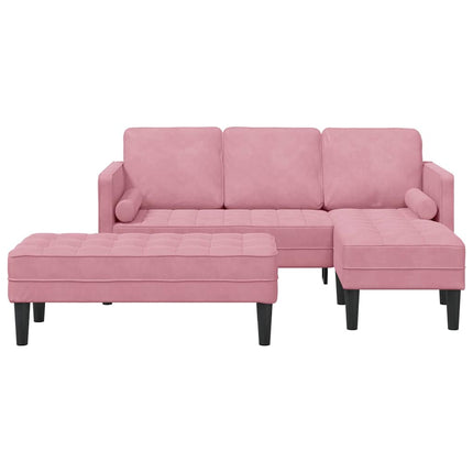 Sofa Sæt 2 stk. Lyserød Polyester