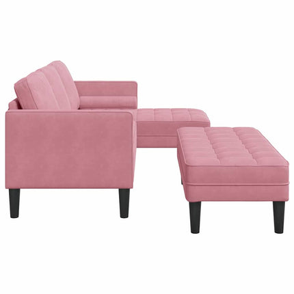 Sofa Sæt 2 stk. Lyserød Polyester