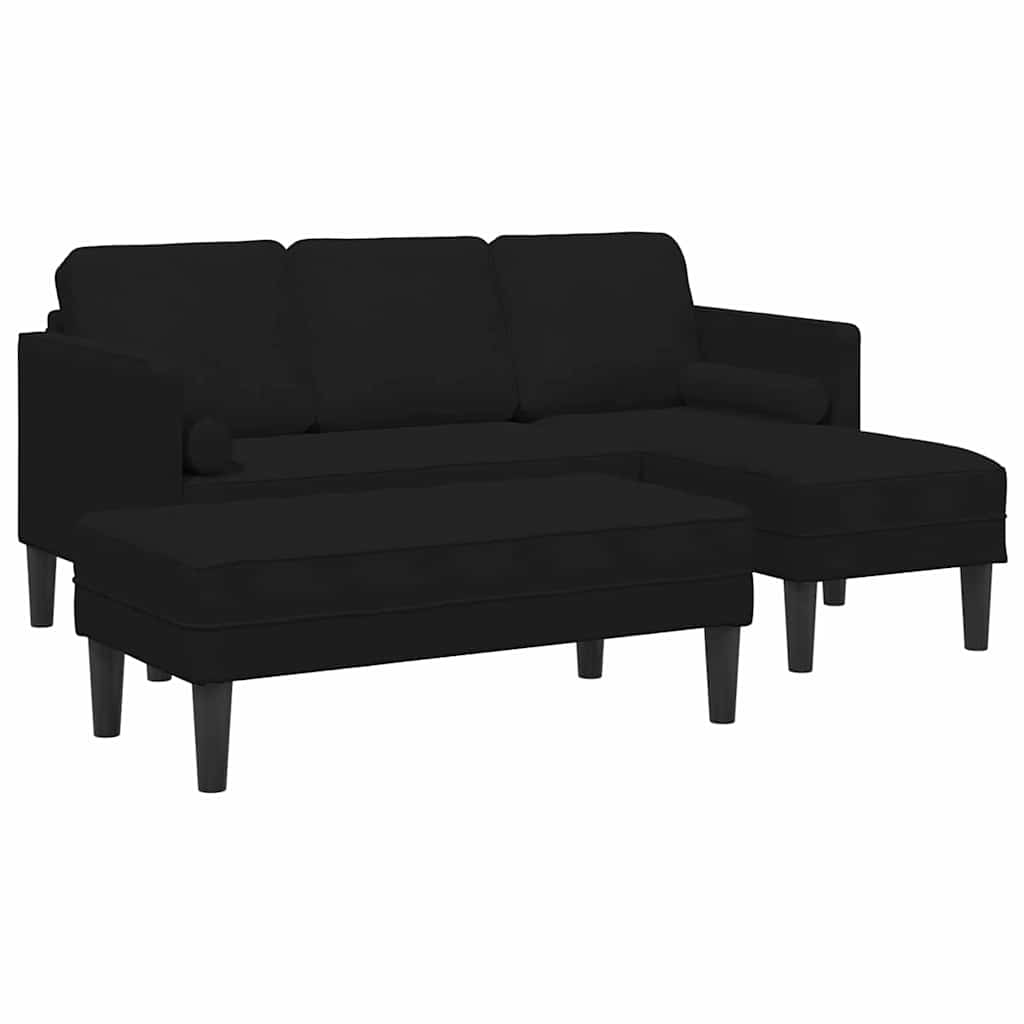 Sofa Sæt 2 pcs Sort 173 x 131 x 67 cm Fløjl