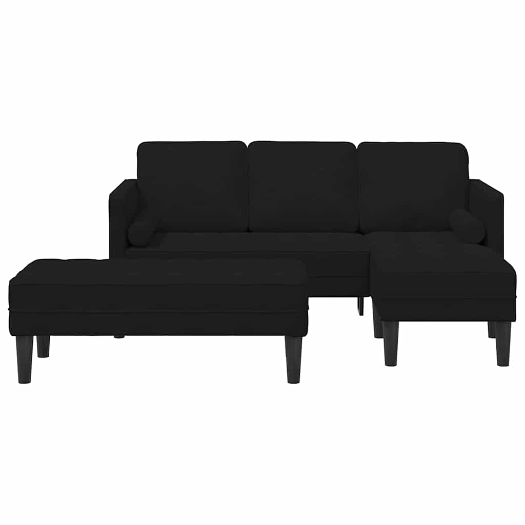 Sofa Sæt 2 pcs Sort 173 x 131 x 67 cm Fløjl