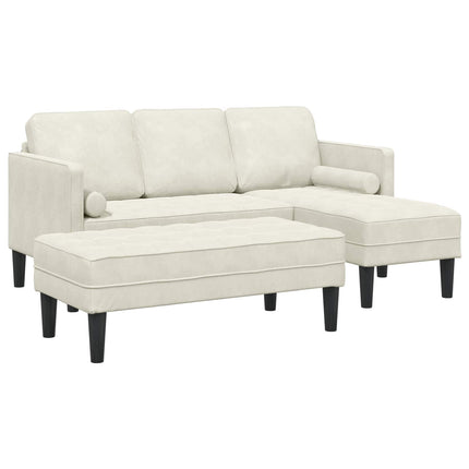 Sofa Sæt med pude 2 pcs Creme Polyester