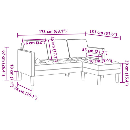 Sofa Sæt med pude 2 pcs Creme Polyester