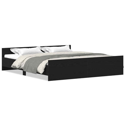 sengestel uden madras 200x200 cm konstrueret træ sort eg