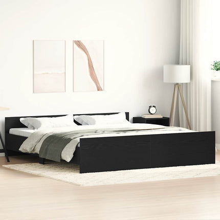 sengestel uden madras 200x200 cm konstrueret træ sort eg