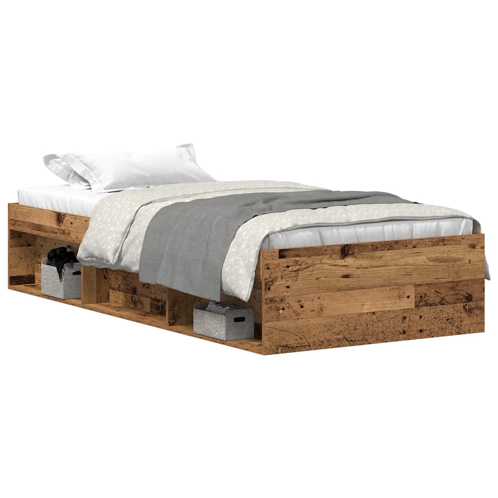 sengeramme uden madras 75x190 cm konstrueret træ antikt træ