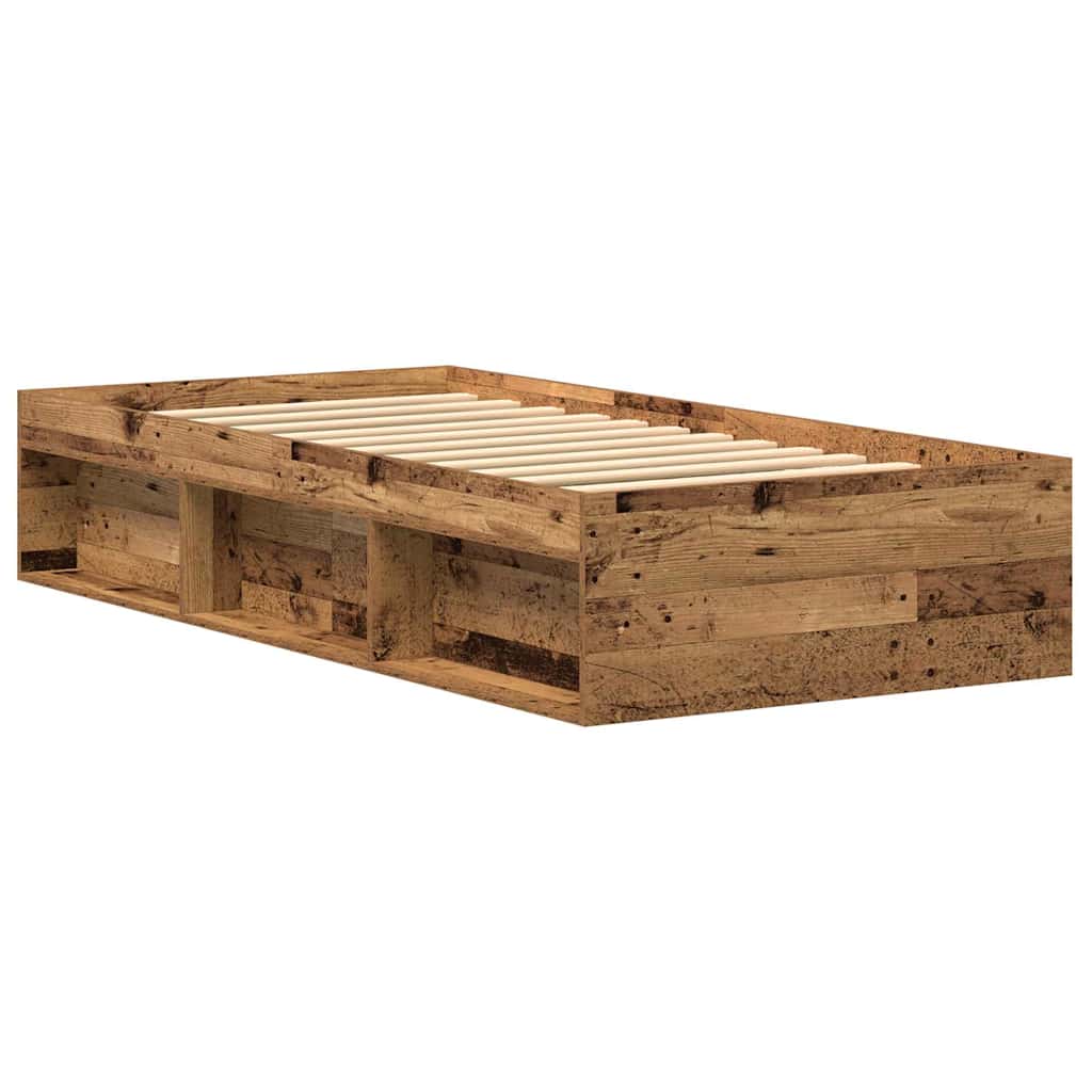 sengeramme uden madras 75x190 cm konstrueret træ antikt træ