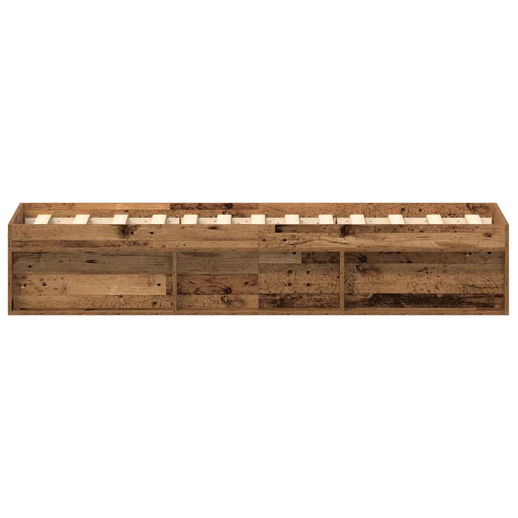 sengeramme uden madras 75x190 cm konstrueret træ antikt træ