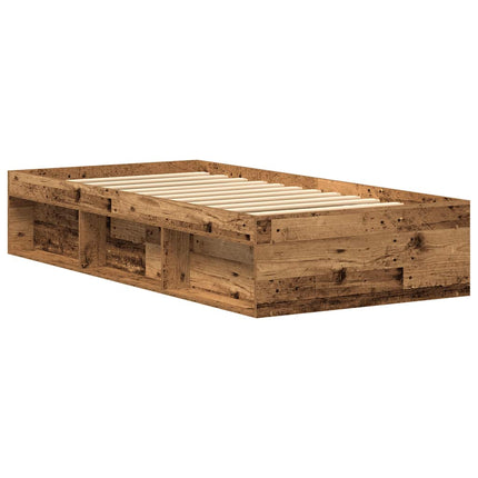 sengeramme uden madras 75x190 cm konstrueret træ antikt træ