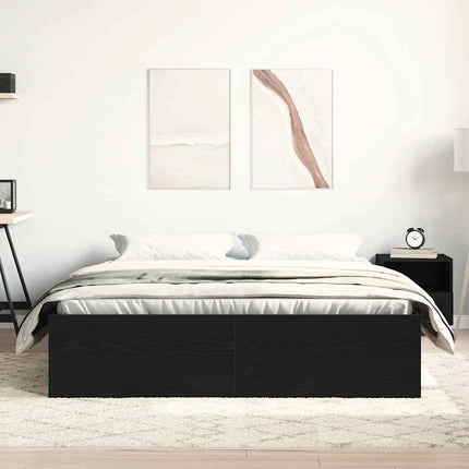 sengestel uden madras 150x200 cm konstrueret træ sort eg