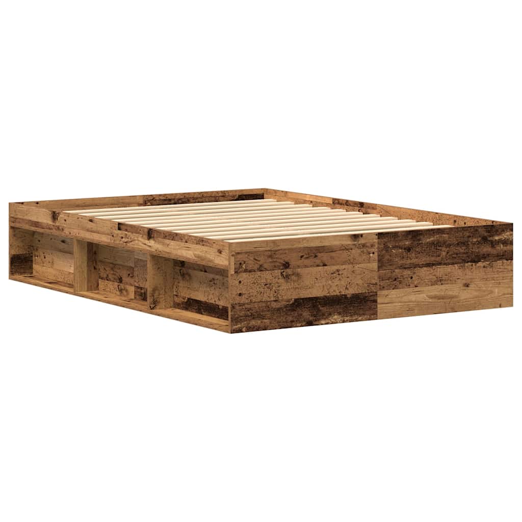 sengestel uden madras 135x190cm konstrueret træ antikt træ