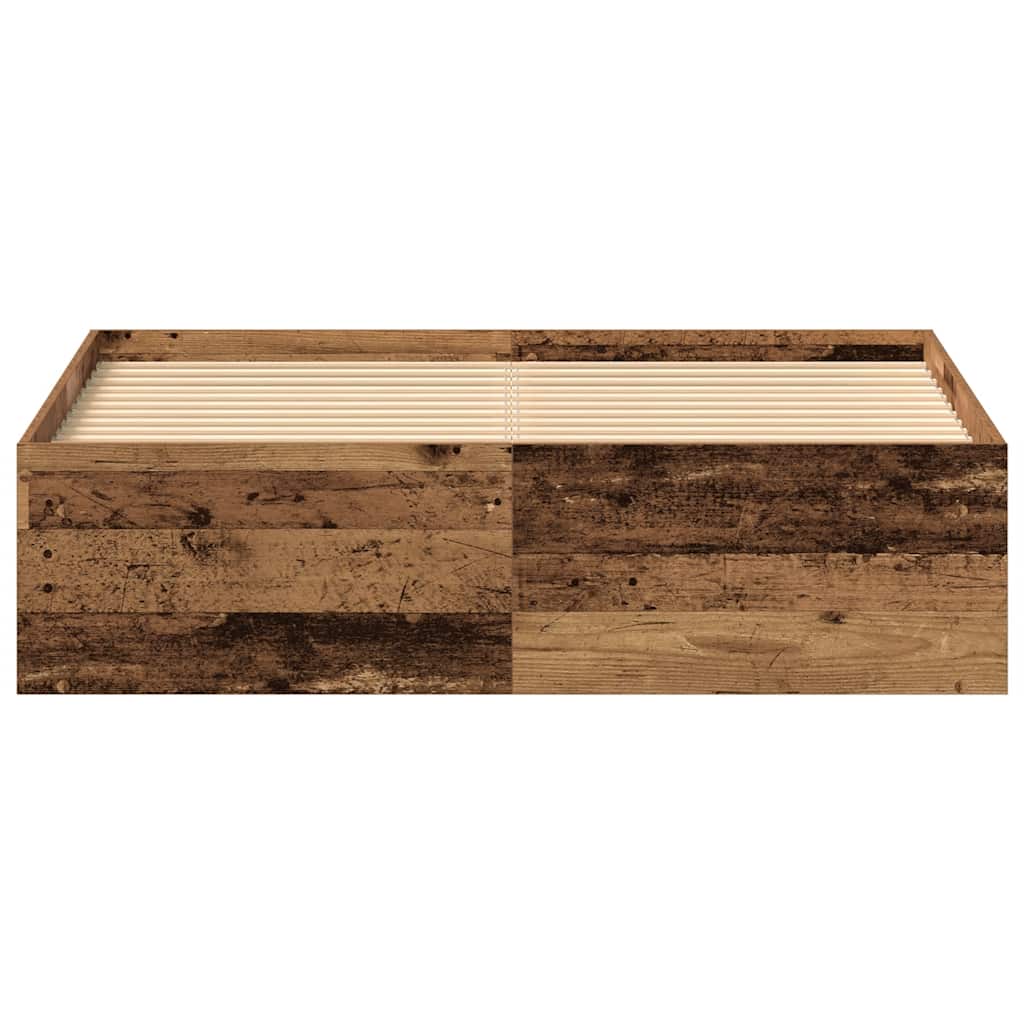 sengestel uden madras 135x190cm konstrueret træ antikt træ