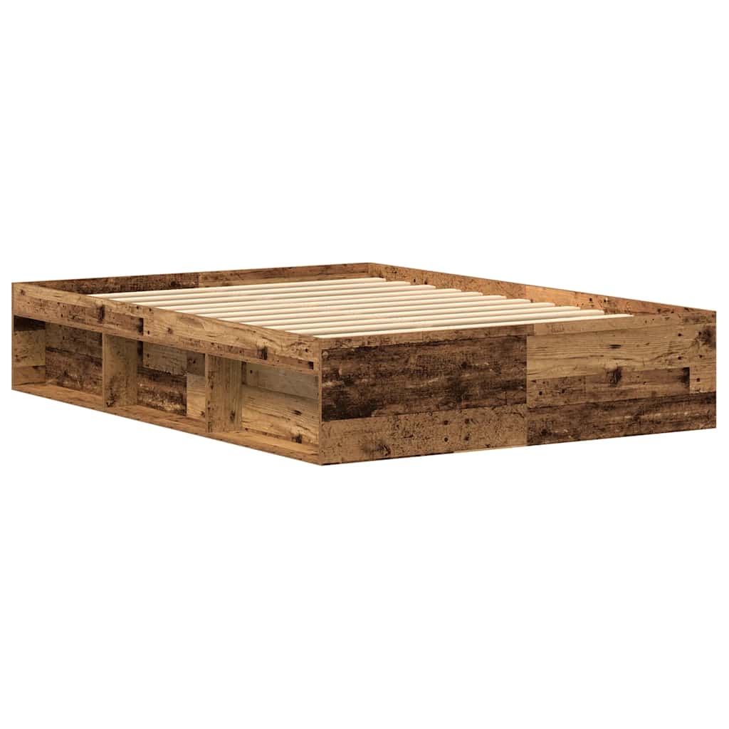 sengestel uden madras 135x190cm konstrueret træ antikt træ