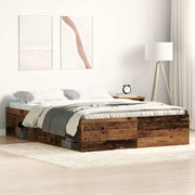 sengestel uden madras 135x190cm konstrueret træ antikt træ