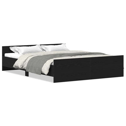 sengestel uden madras 150x200 cm konstrueret træ sort eg