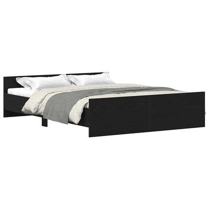 sengestel uden madras 150x200 cm konstrueret træ sort eg