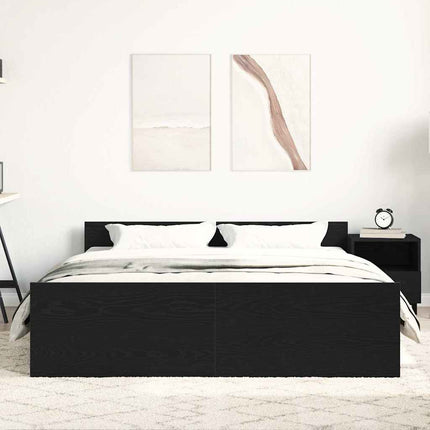 sengestel uden madras 150x200 cm konstrueret træ sort eg