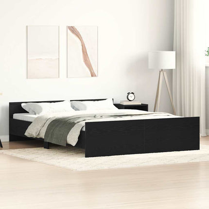 sengestel uden madras 150x200 cm konstrueret træ sort eg