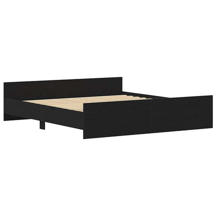sengestel uden madras sort egetræ 180x200 cm konstrueret træ