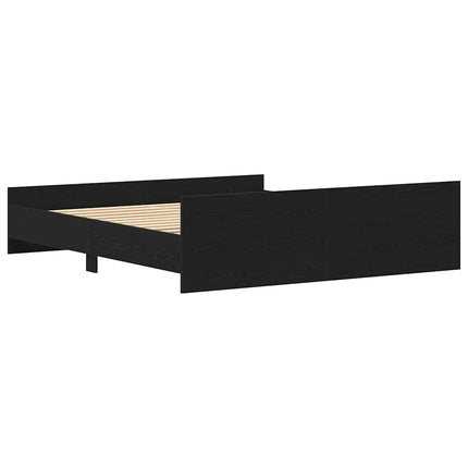 sengestel uden madras sort egetræ 180x200 cm konstrueret træ